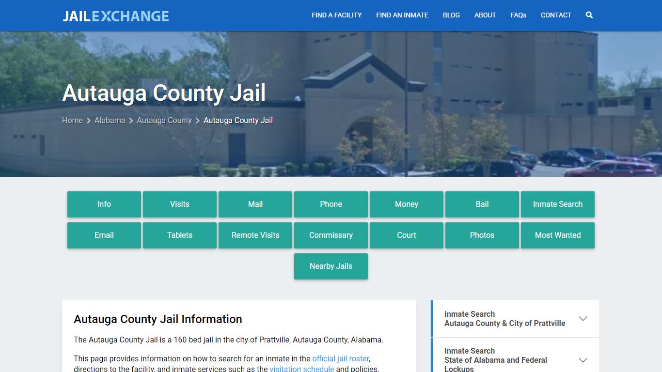 Autauga County Jail, AL Inmate Search, Information